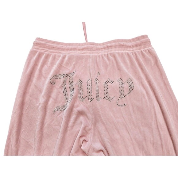 Juicy Couture Pants - Juicy Couture Pink Velour Lounge Pants Y2K Flare Yoga Sweatpants Blush Logo S